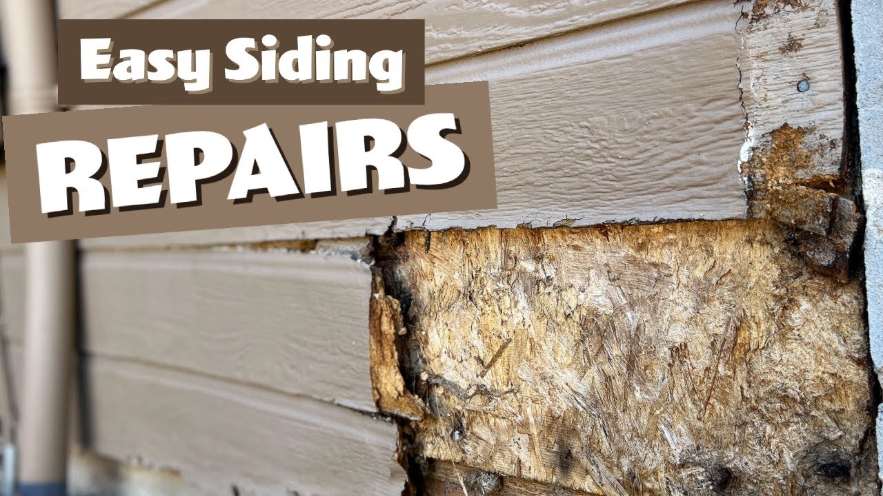 Water damaged siding repairs. Fixing TruWood Siding. - YouTube